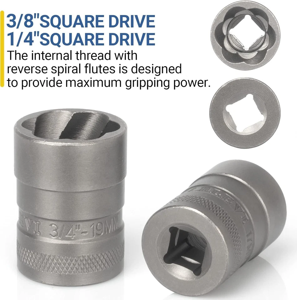 32pcs Bolt Extractor Socket Set Stripped Lug Nut Remover for Frozen, Rusted Bolt Foto 3 de 4