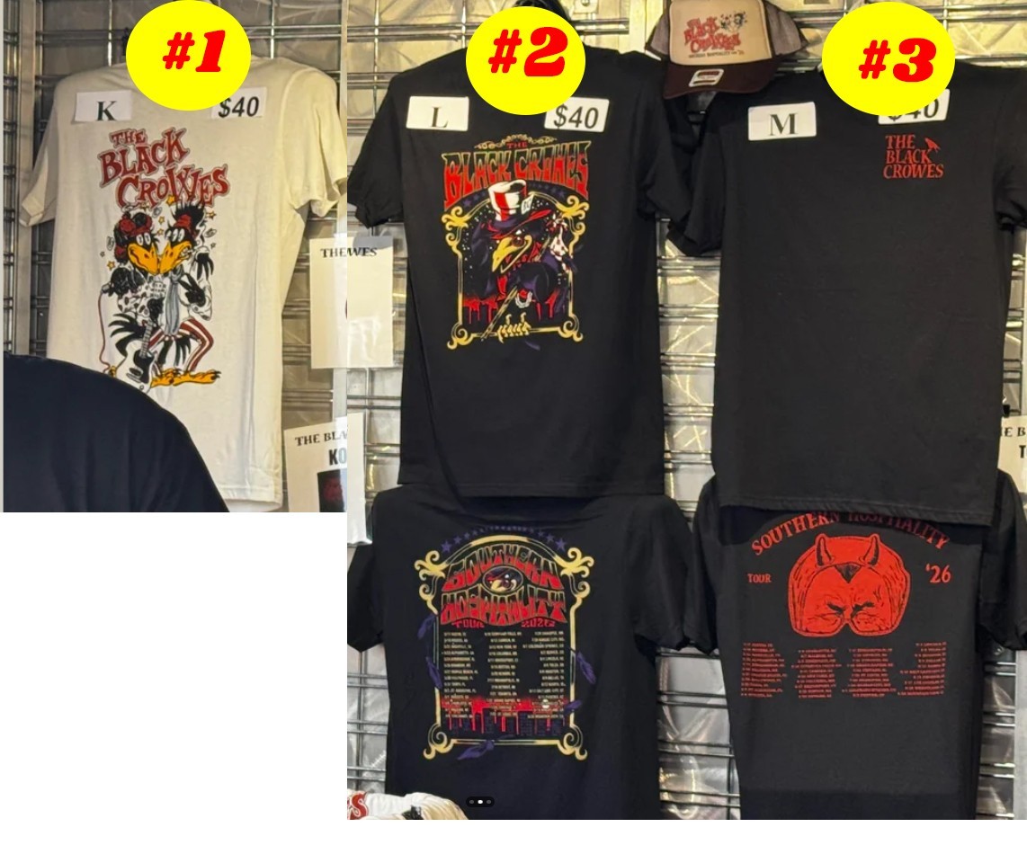THE BLACK CROWES 2026 Tour merch T-shirt reprint