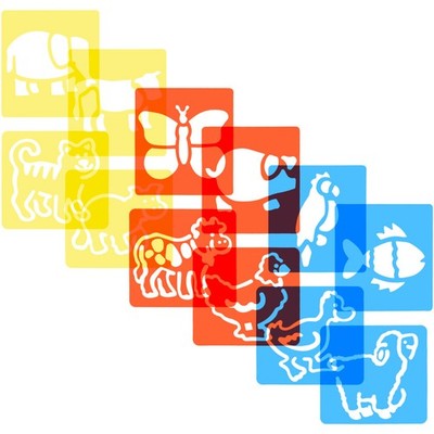  12 Pcs Spray Paint Stencil Tools Shape Templates for Kids Holiday Drawing