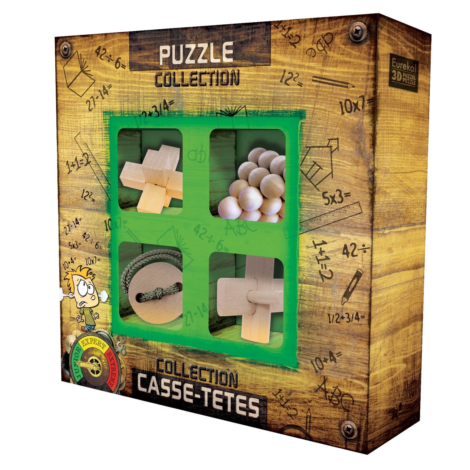 Eureka 52473367 - Holzpuzzle-Set Experte 4-teilig