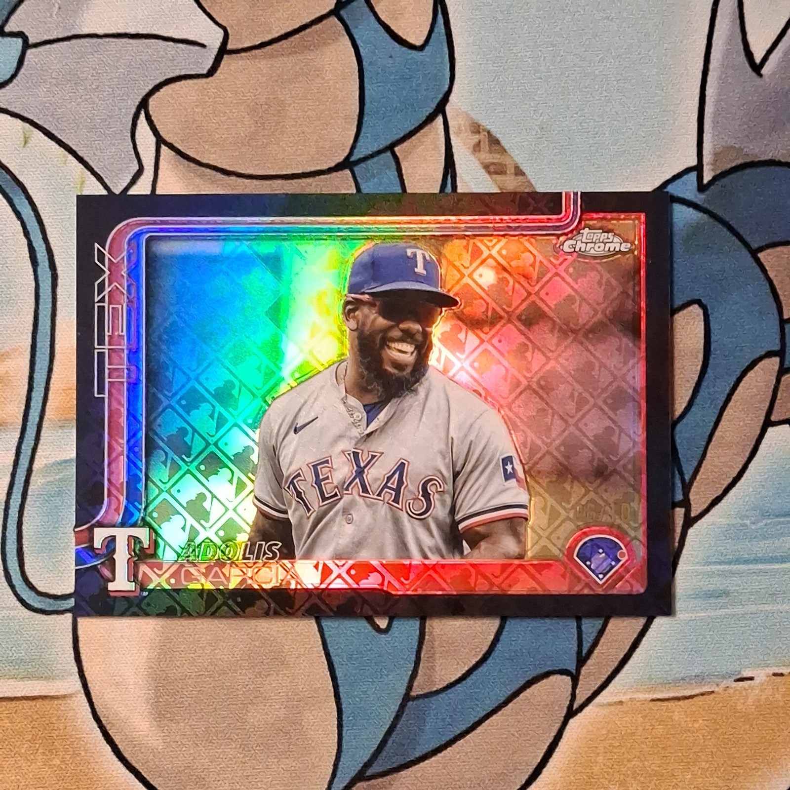 Adolis Garcia 2025 Topps Logo Refractor Black /10 #293 Texas Rangers 