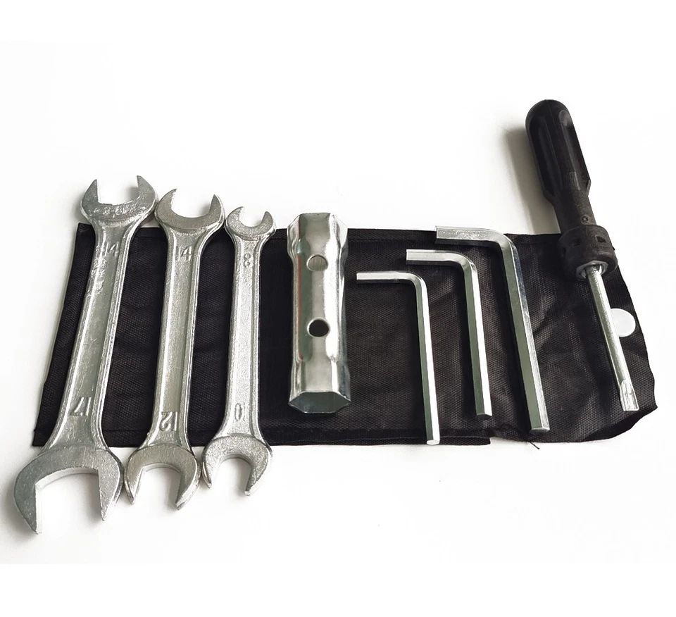 Kit de herramientas de llave inglesa para bujía de motocicleta con bolsillo de almacenamiento universal Foto 3 de 4