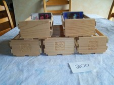 LOT of 5 VINTAGE NAPA VALLEY 12 Cassette Tape Holder Wood Storage Crate Box NICE