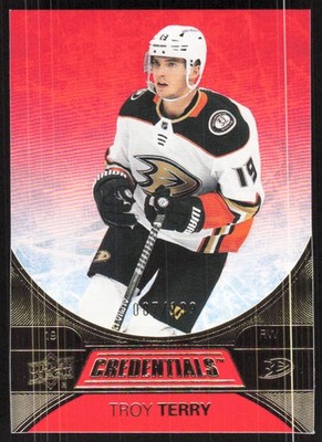 2021-22 Upper Deck Credentials #42 Troy Terry Red #/199