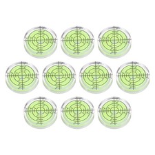 10pcs Round Bubble Level 32x7mm Mini Circular Bullseye Spirit Levels, Green
