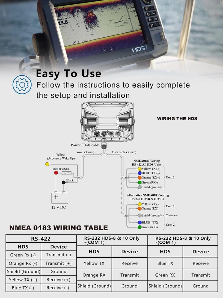 Lowrance 000-0127-49 PC-30-RS422 Power Data Cable for HDS Elite Hook Series - Image 4 of 4