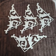 Antique Architectural Salvage Cast Metal Pediment House Roof Gable Corner Set 4