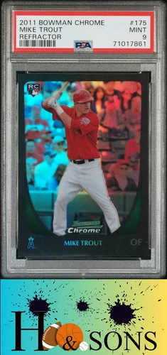 2011 Bowman Chrome #175 Mike Trout Refractors PSA 9
