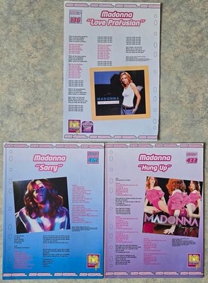 MADONNA X3 Songwords Pack Collection Hung Up Sorry Love Profusion France