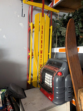 Grand Mother Yellow  Red Sled with Red Handles, Wooden Sled Style