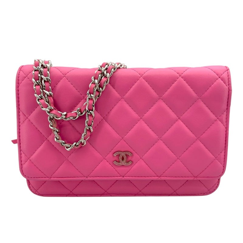 CHANEL Pink Lambskin Shoulder Bag with Chain Strap SHW A33814 #1408