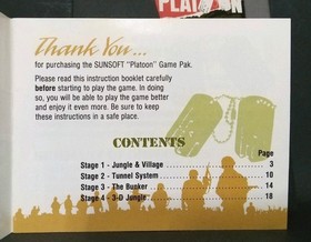 Platoon (Nes) (1988) With Manual And Cover. Free Shipping!!!