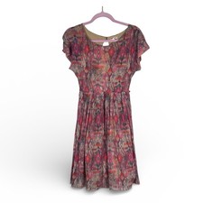 Anthropologie Weston Pink Aztec Mini Dress Womens XS Colorful Boho Spring Y2K