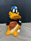 Vintage Ceramic Cookie Jar w/Lid "DAFFY DUCK PLAYNG BASEBALL"