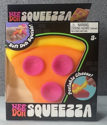 NeeDoh Squeezza Pizza YELLOW Crust ,ORANGE Cheese, PINK Pepperoni NEW