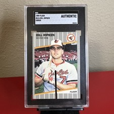 1989 Fleer BILL RIPKEN FF Face Error Card Sawcut SGC Auth. *RARE* *Double Die*