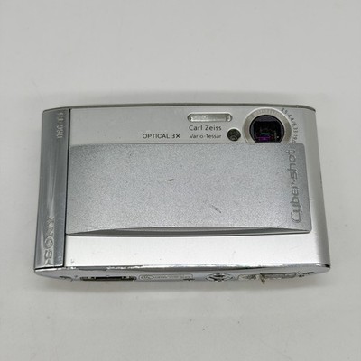 Sony Cybershot DSC-T5 5.1MP 3x Zoom Digital Camera Silver Charger Tested Working