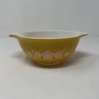 MCM Cinderella Mixing Bowl Pyrex Glass Butterfly Gold 442 1 1/2 Quart 1960s