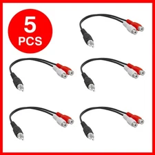 5 Pack RCA Splitter 6 inch RCA Male to 2 RCA Female Dual RCA Y Cable Adapter
