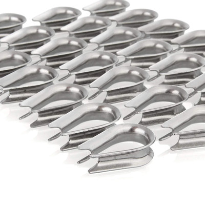 50 Pack M6 Stainless Steel Thimble for 1/4 Inch Diameter Wire Rope Cable Thim...