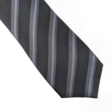 Alfani Men's Florence Stripe Tie Necktie Slim Modern 2 3/4" Black Gray