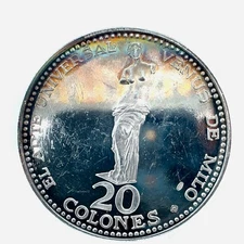 1970 COSTA RICA Nude Venus of Milo .999 Proof Silver 20 COLONES Super Large Coin
