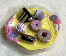 VTG KIDSVIEW FISHER PRICE TEA BUNNIES Fancy Dessert Tea Party Mini Foods Tray