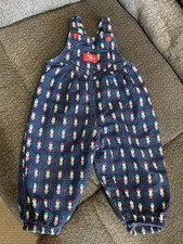 VTG 18 months Oshkosh B'gosh Vestbak Overalls Blue Christmas Toy Soldiers USA