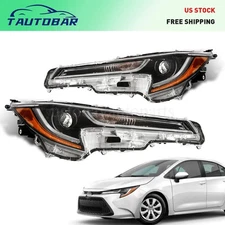 Headlights For 2020 2021 2022 Toyota Corolla L LE Headlamps Pair Left Right Side