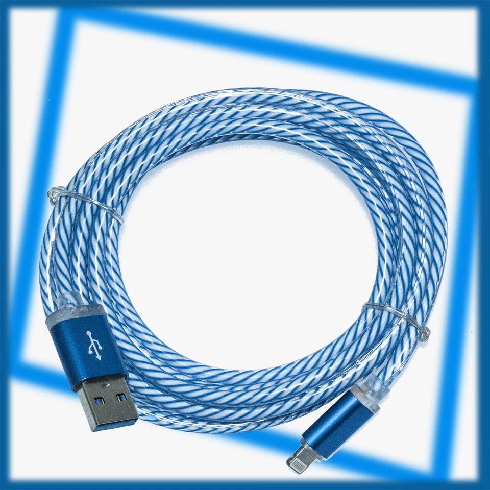 LED Glowing Lighted Light Up EMOJI Charging Charger Cable Cord - Many Colors! - Image 3 of 4