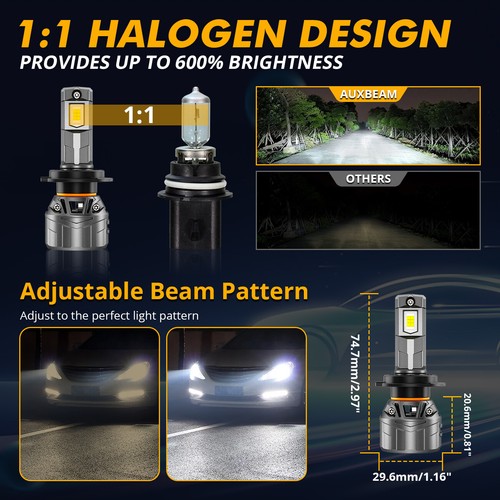 For Hyundai Kona 2018-2020 AUXBEAM Canbus LED Headlight High Low Beam 6500K 100W - Picture 9 of 15