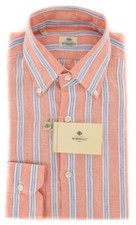 Luigi Borrelli Orange Striped Shirt - Extra Slim - AD 