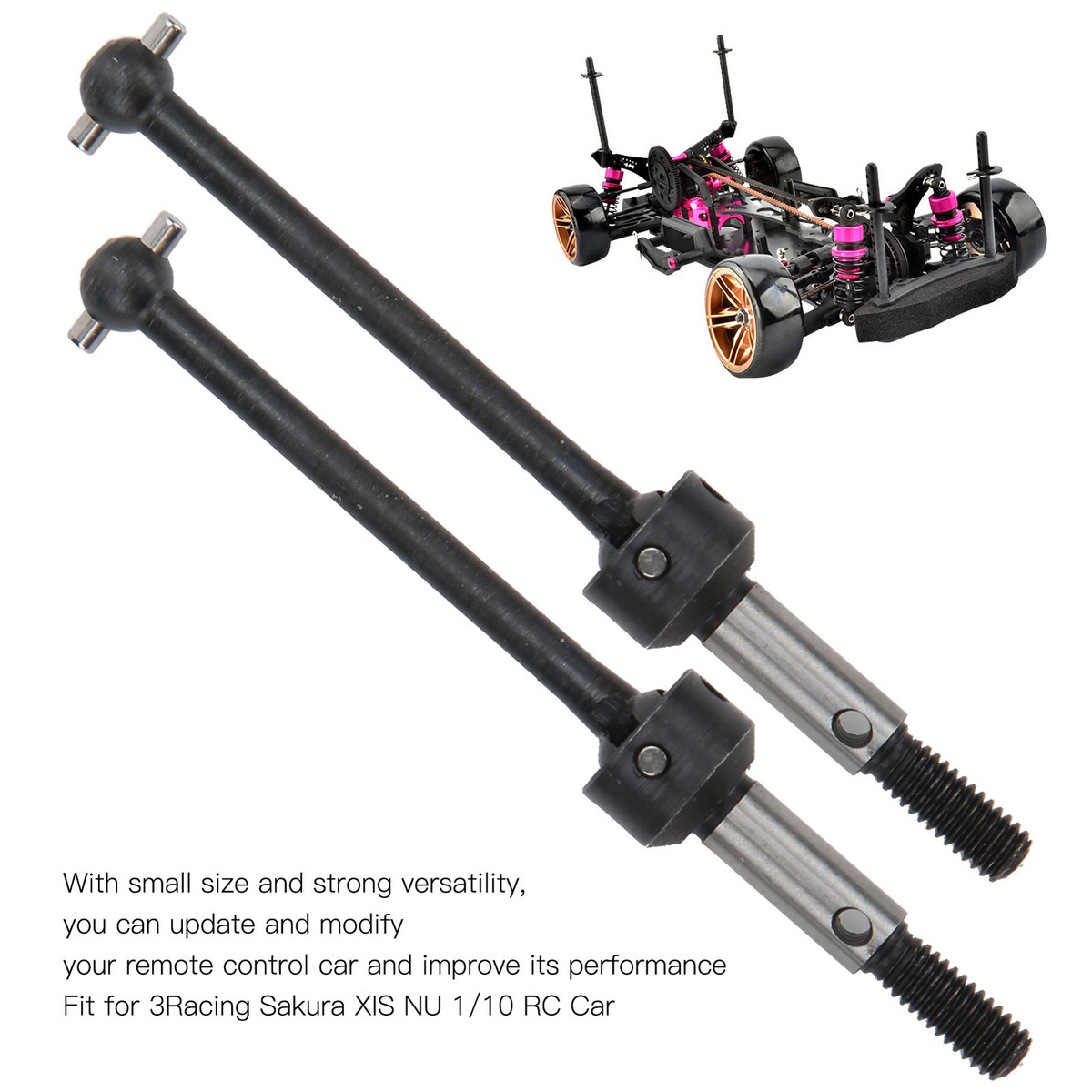 2-Pack RC Drive Shafts (CVD) For 3Racing XIS NU 1/10 Scale RC Car - Upgrade Your Ride! - View #10