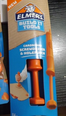 NEW Elmer s Build It Tools Two-Sided Cardboard Screwdriver Hole Puncher