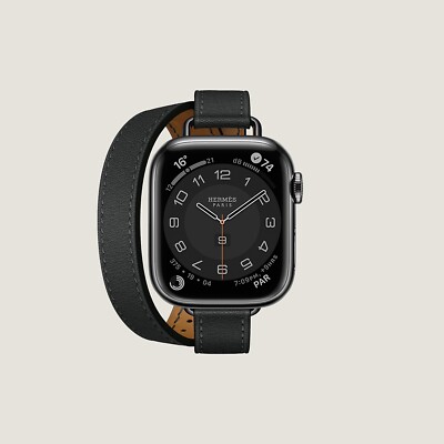 Hermes Apple Watch Double Tour Noir 41mm 40mm 42mm BAND ONLY Hermes Apple Watch Double Tour Noir 41mm 40mm 42mm BAND ONLY