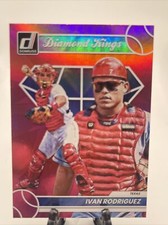 2023 DONRUSS IVAN RODRIGUEZ DIAMOND KINGS HOLO PINK PARALLEL #3 SP RANGERS