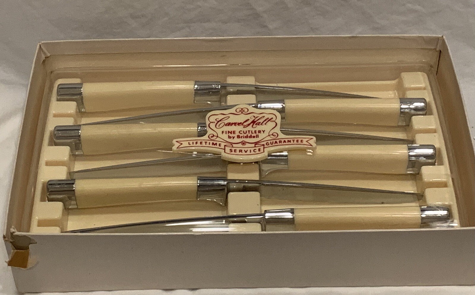 Vintage Carvel Hall Fine Cutlery by Briddell Knife Set Original Box