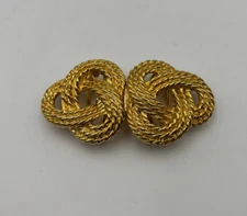 Vintage Douglas Paquette 2 Pc Goldtone Twisted Rope 3.5" Belt Buckle