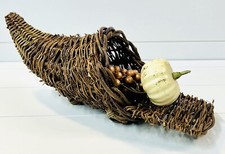 Thanksgiving Autumn Cornucopia Basket Grapevi...