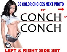 CONCH BOAT DECALS DECAL BOAT 30 COLOR CHOICES message me for other sizes
