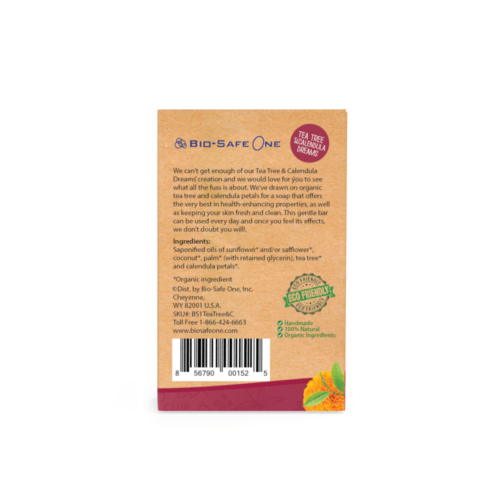 Bio-Safe One, Inc. Tea Tree & Calendula Dreams Organic Soap Bar 3.75 oz Handmade - Picture 14 of 15