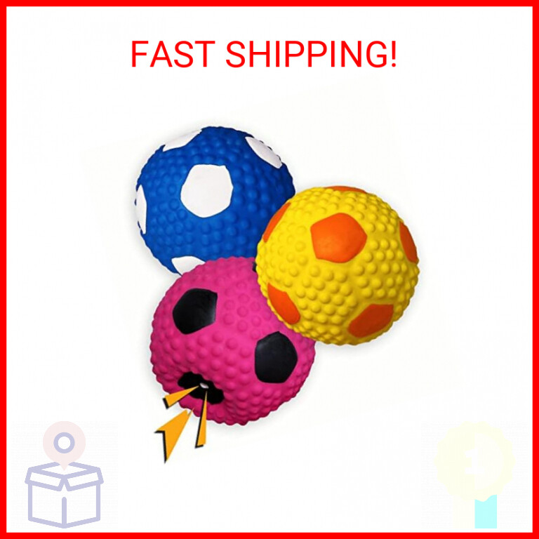 Soft Squeaky Dog Ball 2.56”, Latex Squeaky Dog Toys for Medium Dogs and Small Do