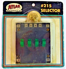 ATLAS #215 Selector -  4 Control Switches,  Works With HO, N & O - NEW Old Stock