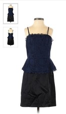 Kate Young for Target Black Blue Lace Satin Belted Cocktail Mini Dress Sz 8
