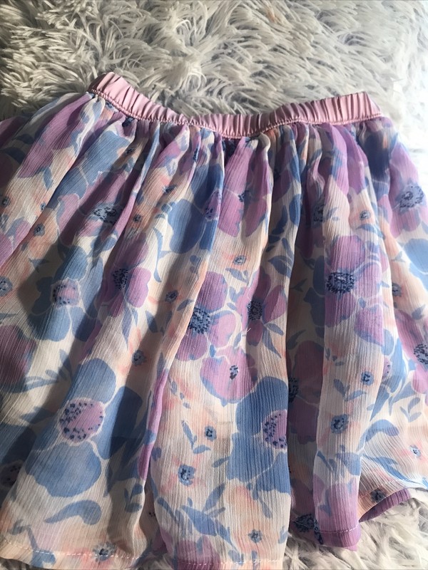 OSHGOSH SIZE 4/5 PASTEL FLORAL ELASTIC WAIST SKIRT EUC