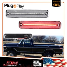 L+R Clear Lens LED Red Rear Side Marker Light For 1975-1991 Ford E-350 Econoline