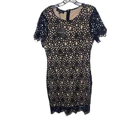 Parisian 10 dress Womens Round Neck Short Sleeve Lace Overlay Black NWT |  eBay