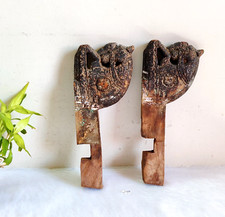 19c Antico di Legno Testa Cavallo Scultura Porta Supporto Intaglio Unico Decor