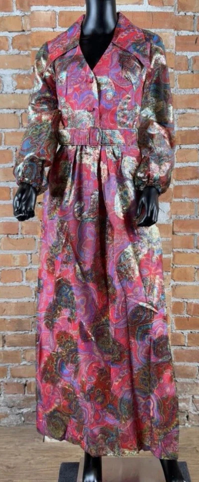 Maxi vestido vintage años 70 Gloria Moret of California Holly para mujer Foto 3 de 4