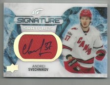 2024-25 UD Ice Signature Swatches Andrei Svechnikov Auto Game Used Jersey SP